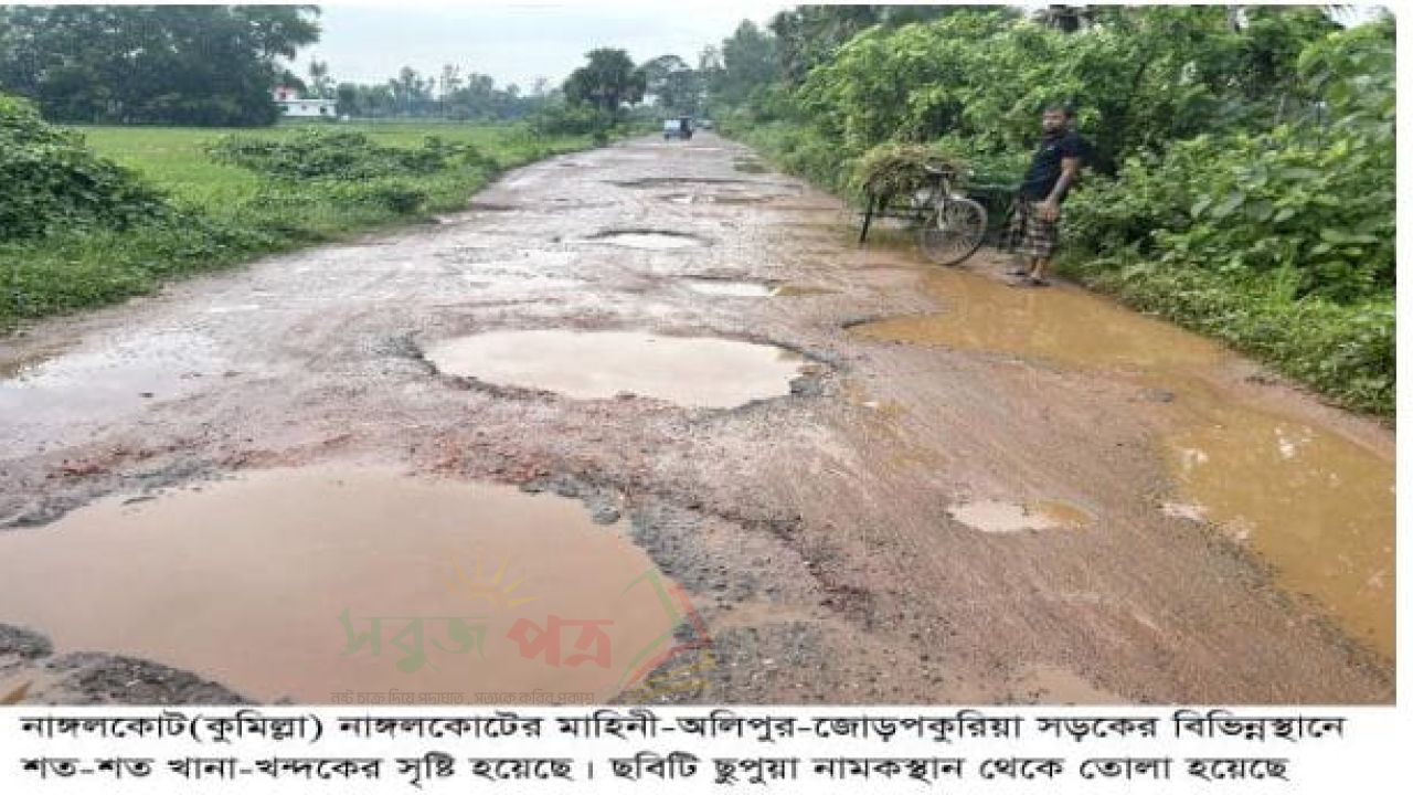নাঙ্গলকোটের গুরুত্বপূর্ণ ৩টি সড়কের বেহাল দশা, ৪ বছর ধরে ভোগান্তি 