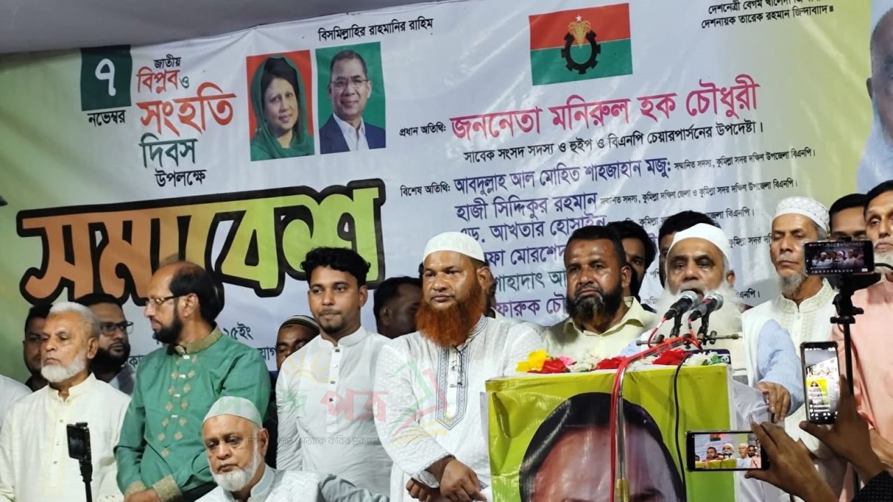 কুমিল্লায় মনিরুল হক চৌধুরী নেতৃত্বে বিপ্লব সংহতি দিবস পালিত