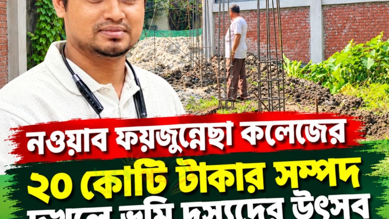 নওয়াব ফয়জুন্নেছা কলেজের ২০ কোটি টাকার সম্পদ দখলে ভূমি দস্যুদের উৎসব! 