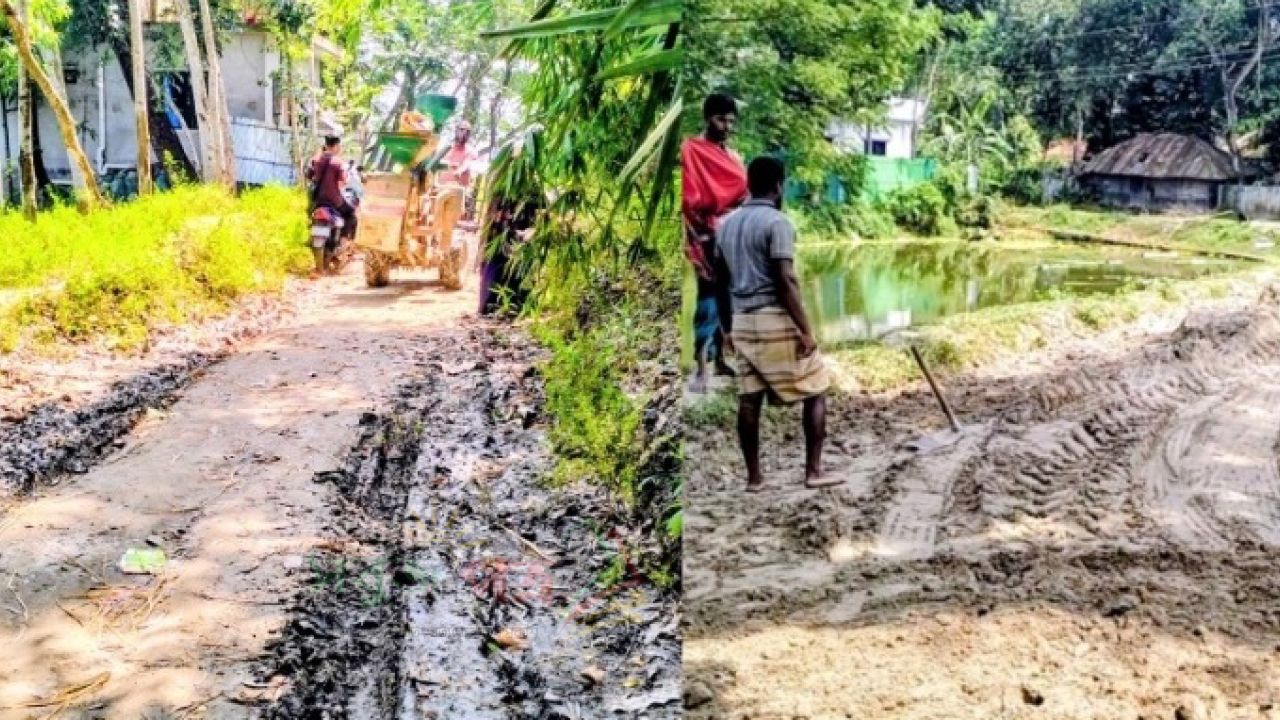 ইসলামপুর-গজরাপাড়া রাস্তার কাজে ধীরগতি: দুর্ভোগে ৪ হাজার মানুষ